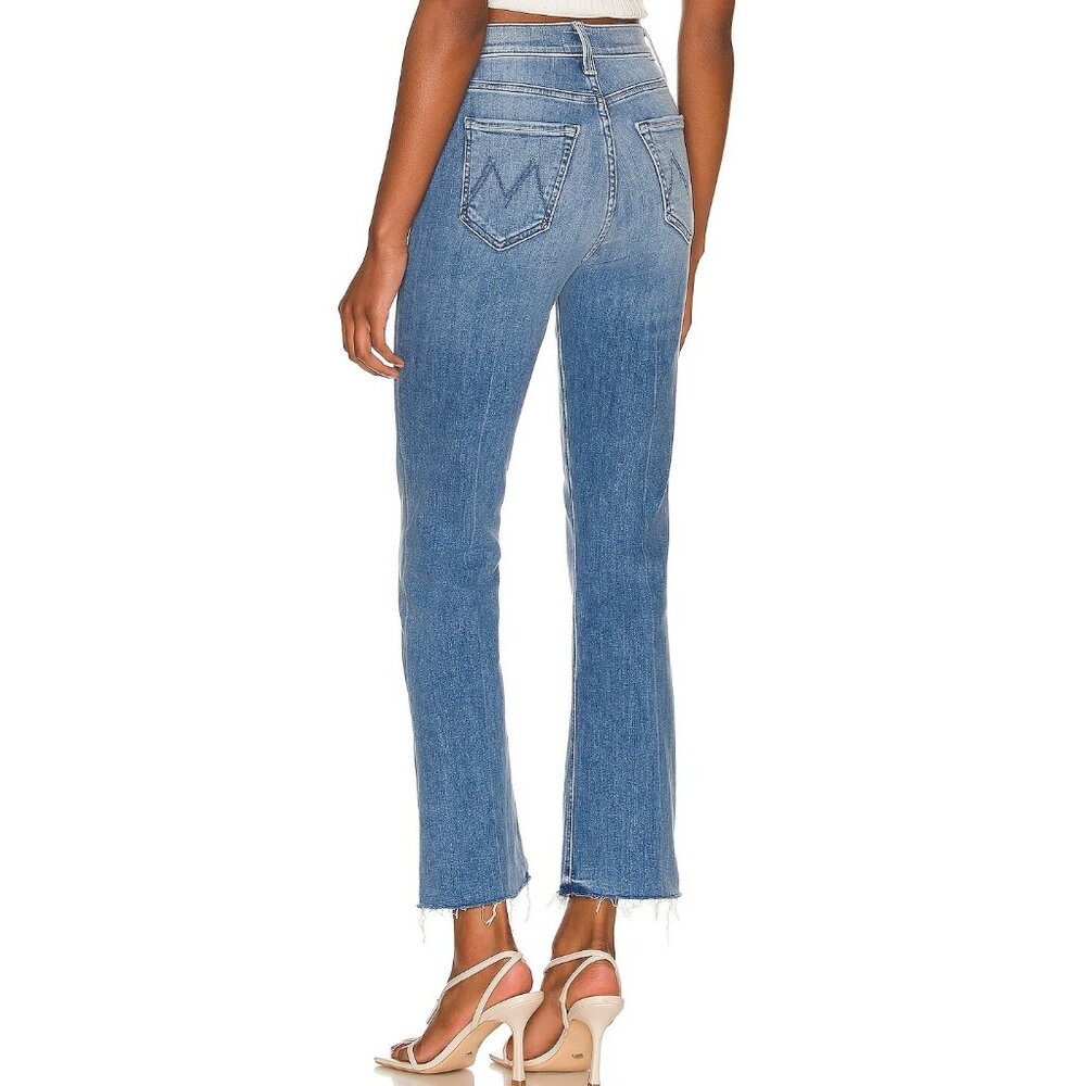 NWT Mother Tripper Ankle Fray in We The Animals High Rise Stretch Crop Jeans 32 - Picture 3 of 10